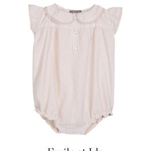 English Embroidery Romper Ecru